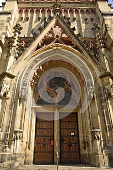 Facade of Thomaskirche in Leipzig